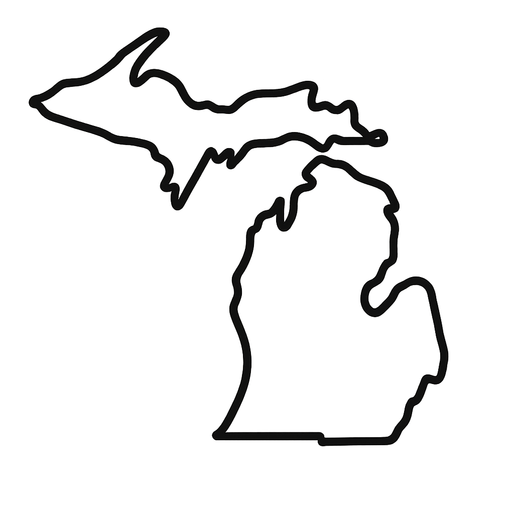 Michigan state outline icon black and white-1
